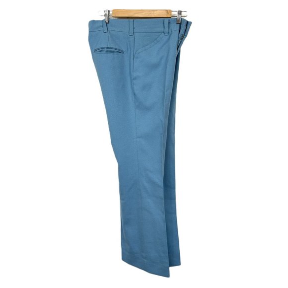 70’s Disco Flare Blue Leisure Pants Vintage - Picture 7 of 9